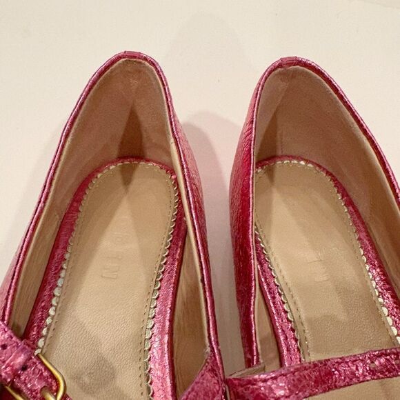 Boden Mary Jane Flat Pink Metallic Size 41 Penelope  US 10 leather Holiday - Picture 6 of 8